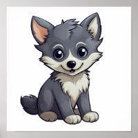 Cartoon Wolf-Abbildung