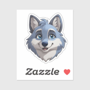 Cartoon Wolf Aufkleber