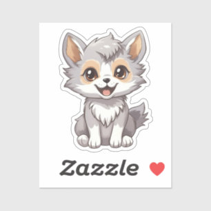 Cartoon Wolf Aufkleber