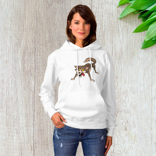 Cartoon Wolf mit Goofy Expression Hoodie