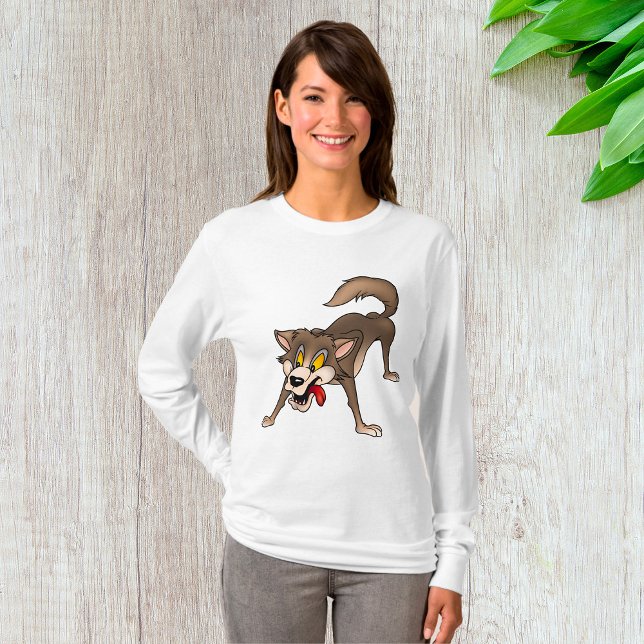 Cartoon Wolf mit Goofy Expression T-Shirt (Von Creator hochgeladen)