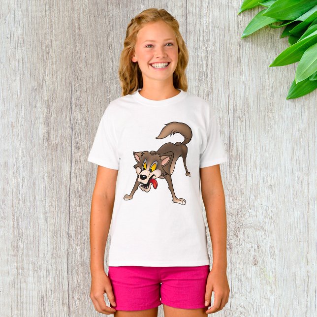 Cartoon Wolf mit Goofy Expression T-Shirt (Von Creator hochgeladen)