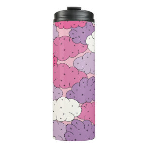 Cartoon Wolken, lustige Vintage wiederholen. Thermosbecher