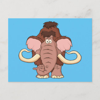 Cartoon-wolliges Mammut Postkarte