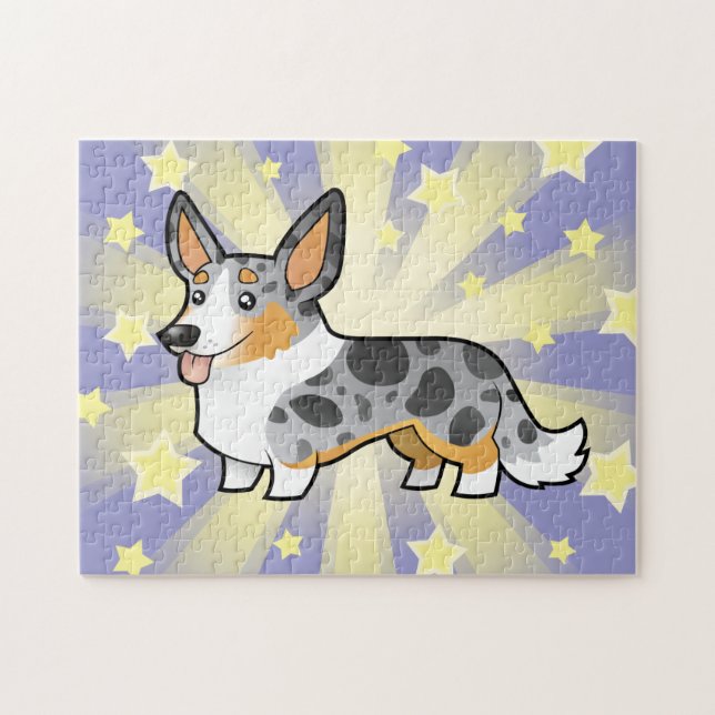 Cartoon-Wolljacken-WaliserCorgi Puzzle (Horizontal)