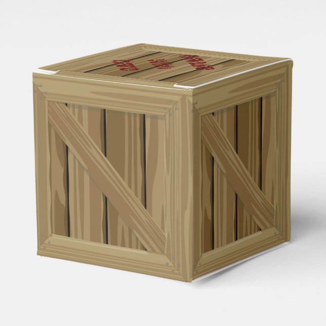 Cartoon Wood Crate Geschenkschachtel (Vorderseite)