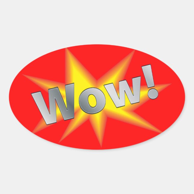 CARTOON WOW OVALER AUFKLEBER (Vorderseite)