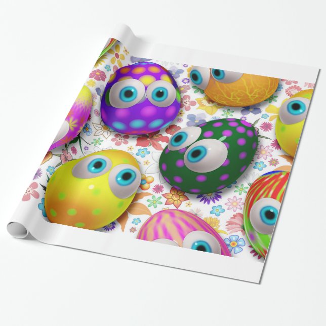 Cartoon Wrapping_paper für niedliche Ostereier Geschenkpapier (Ungerollt)