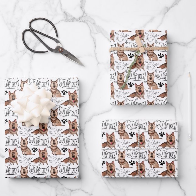 Cartoon Wrapping Paper Sheets Geschenkpapier Set (Vorderseite)