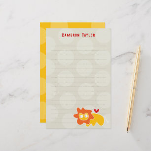 Cartoon Yellow Lion Kinder Kinder Danke Briefpapier