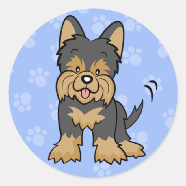 Cartoon Yorkie Sticker (Vorderseite)