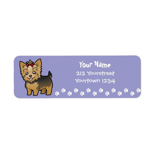 Cartoon Yorkshire Terrier (kurze Haare mit Bogen) (Vorne)