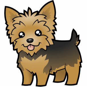 Cartoon-Yorkshire-Terrier (kurzes Haar kein Bogen) Fotoskulptur Magnet