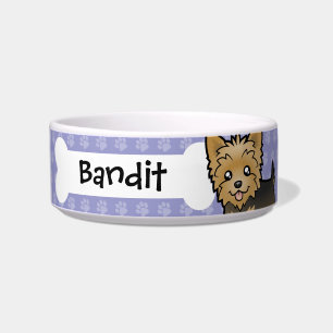 Cartoon-Yorkshire-Terrier (kurzes Haar kein Bogen) Napf