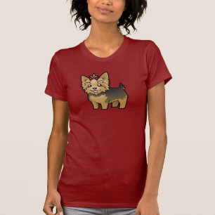 Cartoon-Yorkshire-Terrier (kurzes Haar mit Bogen) T-Shirt