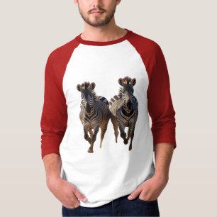 Cartoon Zebras auf der Lauf - Playful Savannah Sle T-Shirt