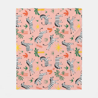 Cartoon Zebras Funny Seamless Muster Fleecedecke
