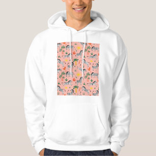 Cartoon Zebras Funny Seamless Muster Hoodie