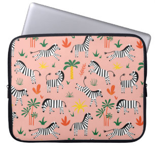 Cartoon Zebras Funny Seamless Muster Laptopschutzhülle