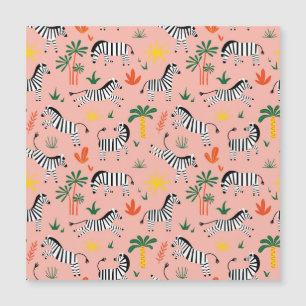 Cartoon Zebras Funny Seamless Muster Magnetkarte