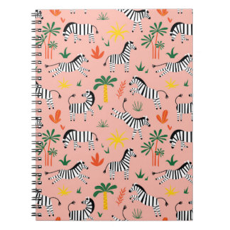 Cartoon Zebras Funny Seamless Muster Notizblock