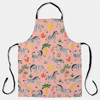 Cartoon Zebras Funny Seamless Muster Schürze