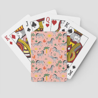 Cartoon Zebras Funny Seamless Muster Spielkarten