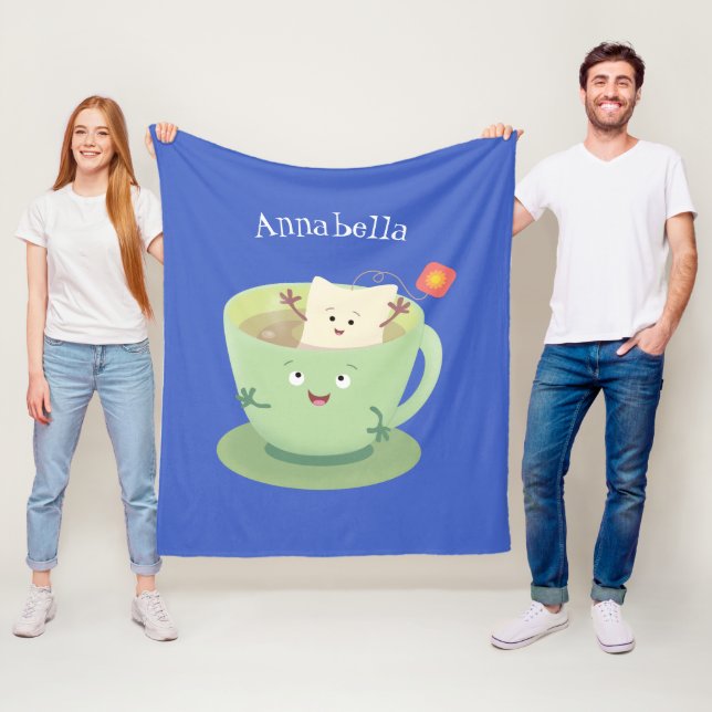 Cartoon-Zeichen für den niedlichen Teebag-Becher S Fleecedecke (Beispiel)
