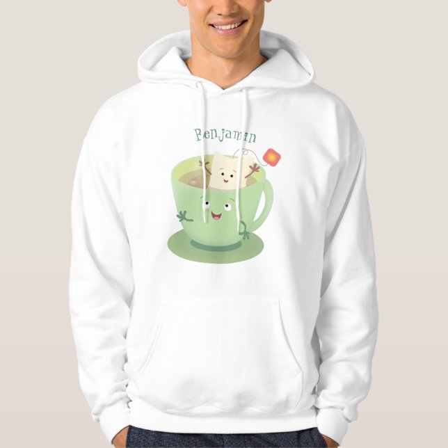Cartoon-Zeichen für den niedlichen Teebag-Becher S Hoodie (Vorderseite)