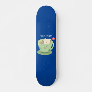 Cartoon-Zeichen für den niedlichen Teebag-Becher S Skateboard