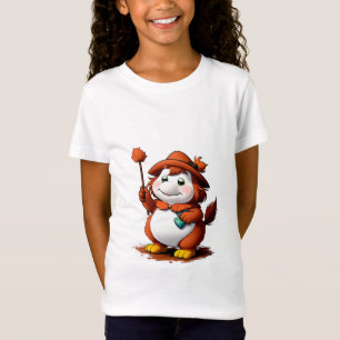 Cartoon-Zeichen mit einem Hut und einer Blume Ar T-Shirt