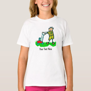 Cartoon Zeichne Mann Rasenmähen T-Shirt