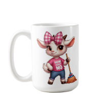 Cartoon-Ziege mit Bow und Broom