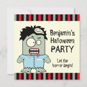 Cartoon-Zombie-Halloween-Party Einladung
