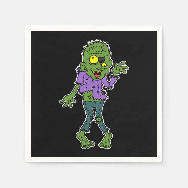 Cartoon Zombie Halloween-Party Serviette (Vorderseite)