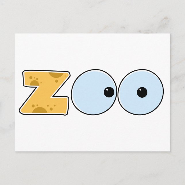 Cartoon ZOO Text Postkarte (Vorderseite)