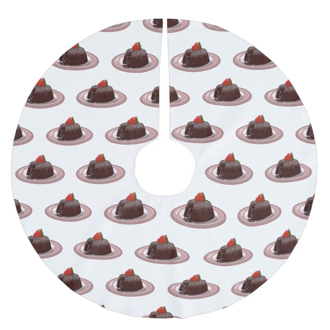 Cartoon zur Darstellung von Lavakuchen Polyester Weihnachtsbaumdecke (Vorderseite)