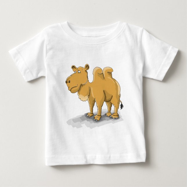 Cartoon Zwei Höcker Kamel wandern in der Wüste Baby T-shirt (Vorderseite)