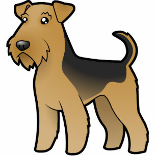 Cartoonairedale-Terrier/Waliser-Terrier Fotoskulptur Magnet