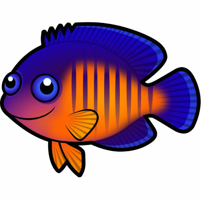 CartoonAngelfish 1 Fotoskulptur Magnet (Vorne)