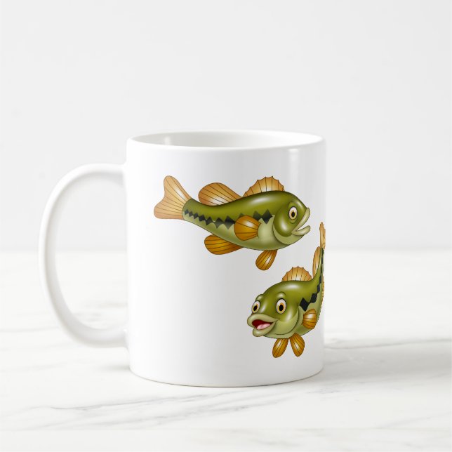Cartoonbaßfische Kaffeetasse (Links)