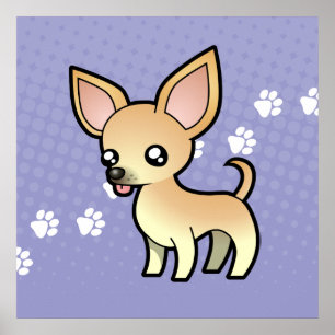 CartoonChihuahua (glatter Mantel) Poster