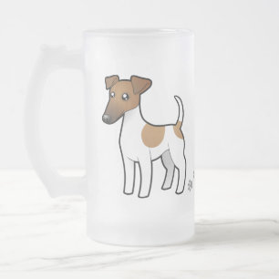 Cartoonglatter Fox-Terrier Mattglas Bierglas