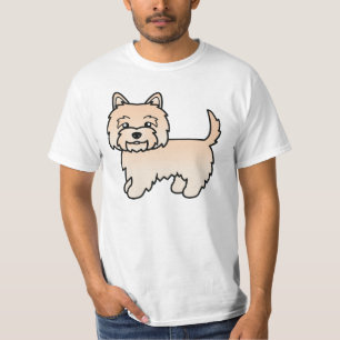 Cartoonillustration eines Cream Cairn Terriers T-Shirt