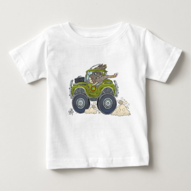 Cartoonillustration eines Elefanten, der einen Baby T-shirt (Vorderseite)