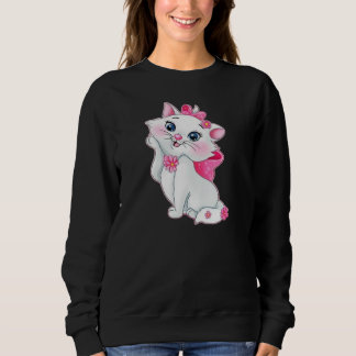 Cartoonillustration von Marie dem weißen Kätzchen  Sweatshirt