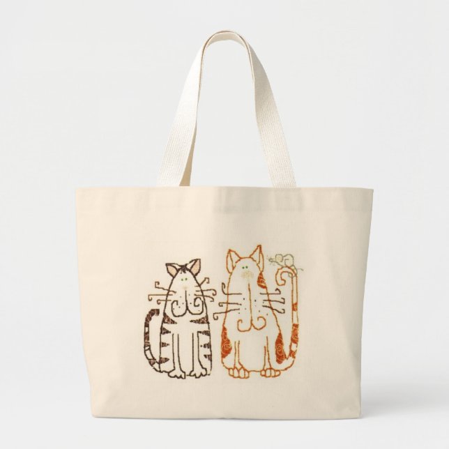 Cartoonkatzen Jumbo Stoffbeutel (Vorne)
