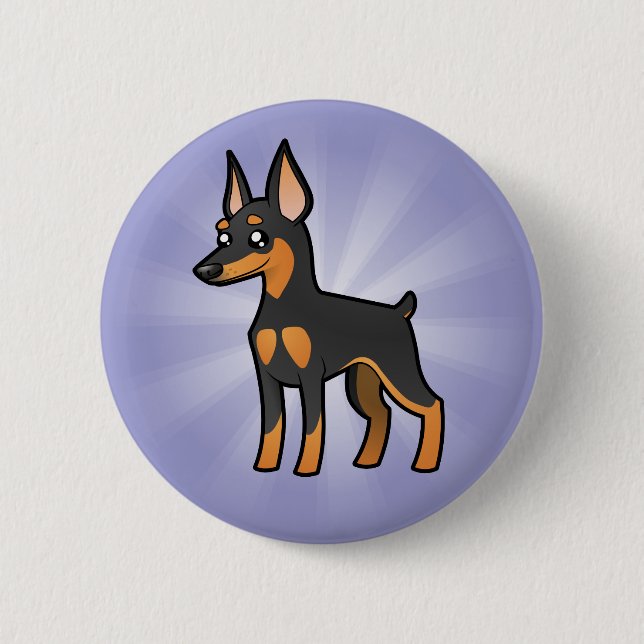 CartoonminiaturPinscher/Manchester-Terrier Button (Vorderseite)