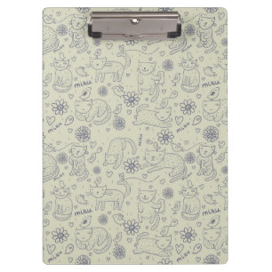 Cartoonmuster mit lustigen Katzen Klemmbrett