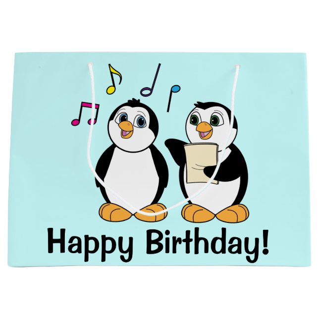 CartoonPenguins, die alles Gute zum Geburtstag Große Geschenktüte (Vorderseite)